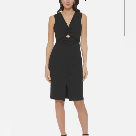 Calvin Klein Black Cutout Sheath Dress Size 16 NWT - Picture 1 of 8